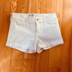 abercrombie kids white jean shorts
